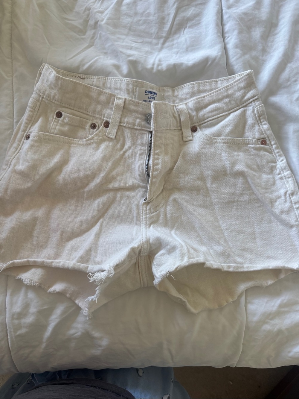 Denizen from Levi's White Distressed Denim Shorts
